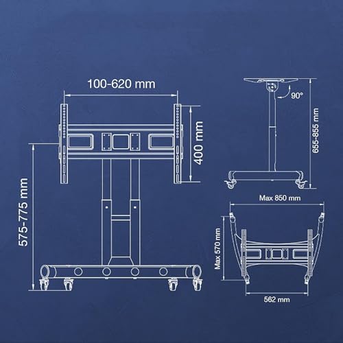 Support de sol pour téléviseur LCD avec hauteur réglable et inclinaison - 3