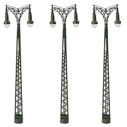 Evemodel Lot de 3 lampes pour mât grillagé H0 12 cm