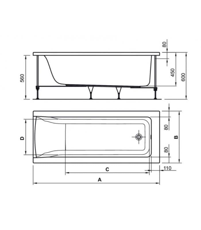 Ideal Standard E1241 Connect Air Vasca 140x70 cm da incasso solo guscio bianca