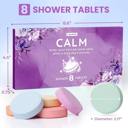 Image of CalmNFiz Shower Steamers Self Care Gifts 2 * 8 Pack, Green & Purple