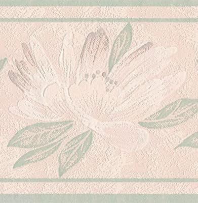 Concord Wallcoverings 壁紙 ボーダー 花柄 花 葉 寝室 リビングルーム ベビーピンク グリーン タン 5 25インチ X 15フィート Des 低価格で大人気の
