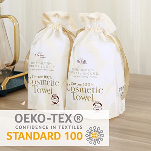 Lily Bell Cotton Tissue Dry Wipes 100% Pure Cotton Wipe Disposable Face Towel For Sensitive Skin, Lint-Free, Dry And Wet Use, Makeup Remover Dry Wipe, 80 Counts #TOP6