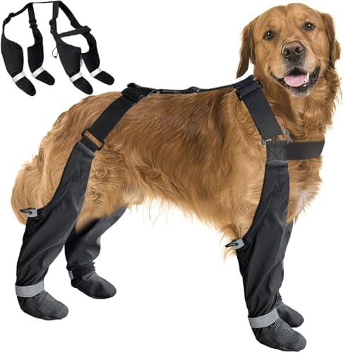 Dog Suspender Boots, Large Dog Rain Boots, Waterproof Doggy Winte...