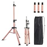 Smilco Mannequin Head Stand,Adjustable Wig Stand Tripod,Heavy Duty Wig Head Stand for Cosmetology Hairdressing Training