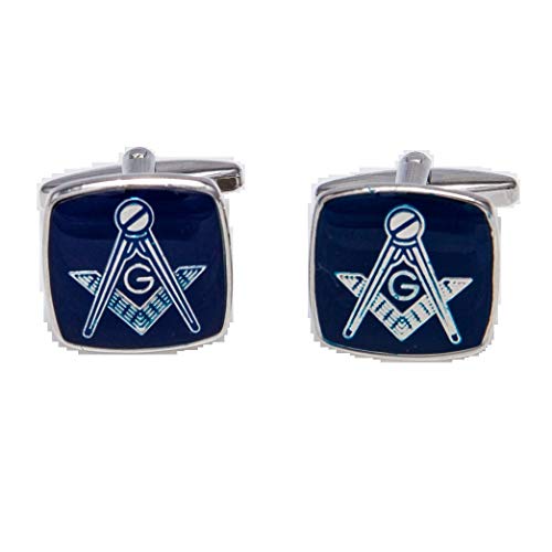 Mancuernillas MRCUFF Mason Azules con Caja de Regalo miniatura 1