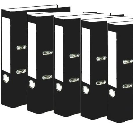 Very Strong Premium Quality Linen Lever Arch Files A4 Heavy Duty by Nobel (Black, 5 Files)