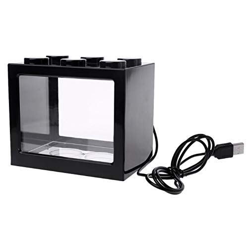 Serbatoio per pesci, ciotola per pesci, Acquario Mini Acquario Acquario con Lampada LED Luce Betta Cilindro da Combattimento Mini Boccia for Pesci Oblata in Vetro Kit Piccolo Acquario Acquario Acquari