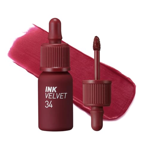 Image of Peripera Ink the Velvet Lip Tint, High Pigment Color, Longwear, Weightless, Not Animal Tested, Gluten-Free, Paraben-Free (034 SMOKY RED)