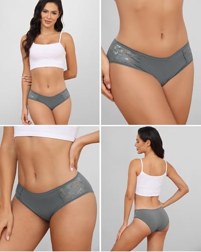 LEVAO Womens Cotton Bikini Panties Soft Stretch Ladies Panty Low Waist Multipack Stretch Cheeky Underwear S-2XL2