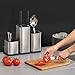 Joseph Joseph CounterStore Kitchen Utensil Holder Knife Block and Cutting Board Set, Stainless Steel