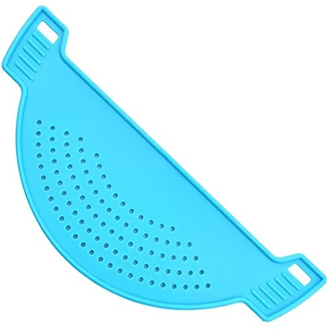 1 Stück Silikon-Lebensmittelsieb,Schnappsieb für Töpfe Flaches Sieb Topf Topf Abtropfsieb Flaches Sieb Küchensieb Abgießhilfe Sieb, Siebaufsatz Halbrund für Kochtöpfe Schüsseln Nudeln Gemüse Cover