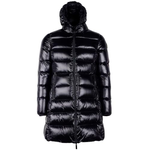 Doudoune longue réversible noire élégante femme manteau chaud d'hiver