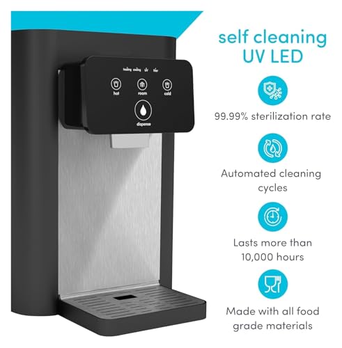 YPMart(小さな店) A9 Electric Touch Countertop Bottleless Cooler Water Dispenser-3 Temperatures (Black), 21 x 11 x 16 inches