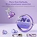 PAXA 3 in 1 Ctbuds Stylish Jewelry-Style Clip on Open Ear Headphones Wireless Earbuds, Instant Earring Mode, Ultra-Long 140H Play, Bluetooth 6.0, All-Day Wear for Work Fitness Daily Use, Purple