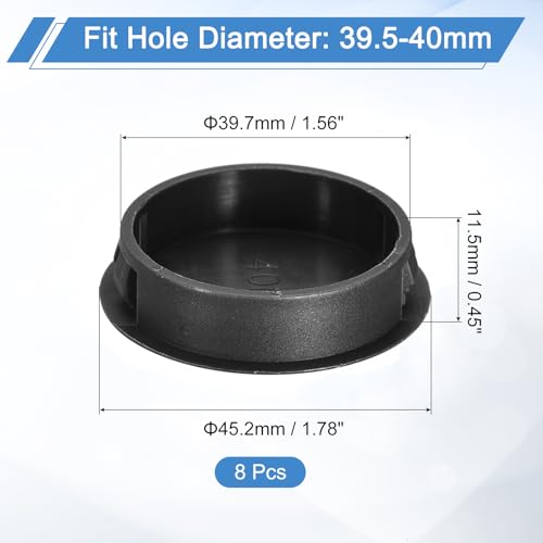 Image of uxcell 8Pcs 40mm(1-9 /16 inch) Nylon Hole Plugs, Flush Type Panel Round Snap in Fastener Knockout Locking Plugs for Furniture Insert End Caps Panels, Black