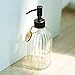 YCOLL Glass Soap Dispenser Refillable Wash Hand Liquid Dish Detergent Shampoo Lotion Bottle with Oil Rubbed Bronze Pump Holder Ideal for Bathroom Countertop Kitchen