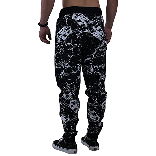 Calça Masculina Moletom Slim Jogger MXD Conceito Cores Tradicionais (G, Mármore)