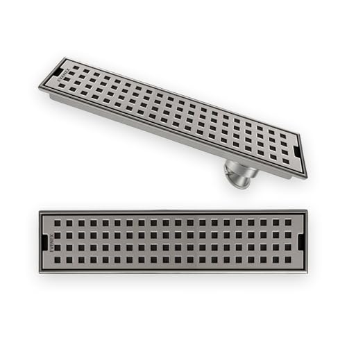 Image of EVANEX Linear Shower Drain Channel | 18x4 Inches Bathroom Drainer | Waste Water Linear Floor Drain Channel | 304 Stainless Steel Bathroom Drainer with Anti Cockroach Trap | Bathroom Jali