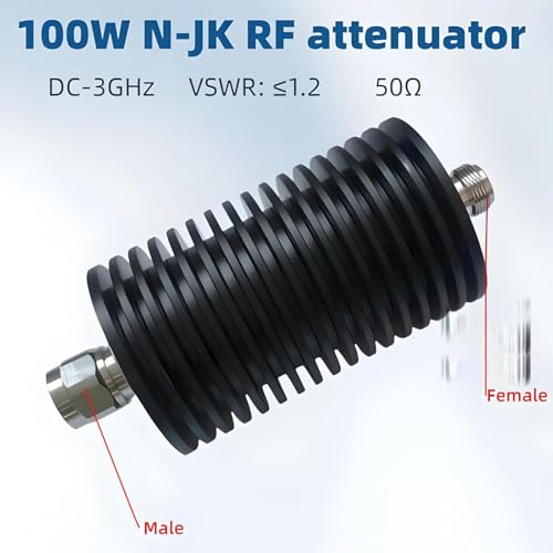becen 100w 60db rf fixed attenuatorhigh power 100 watt dc to 3ghz 50 ohm attenuatorn type male to n female coax attenuators for testingsignal control100w n 60db