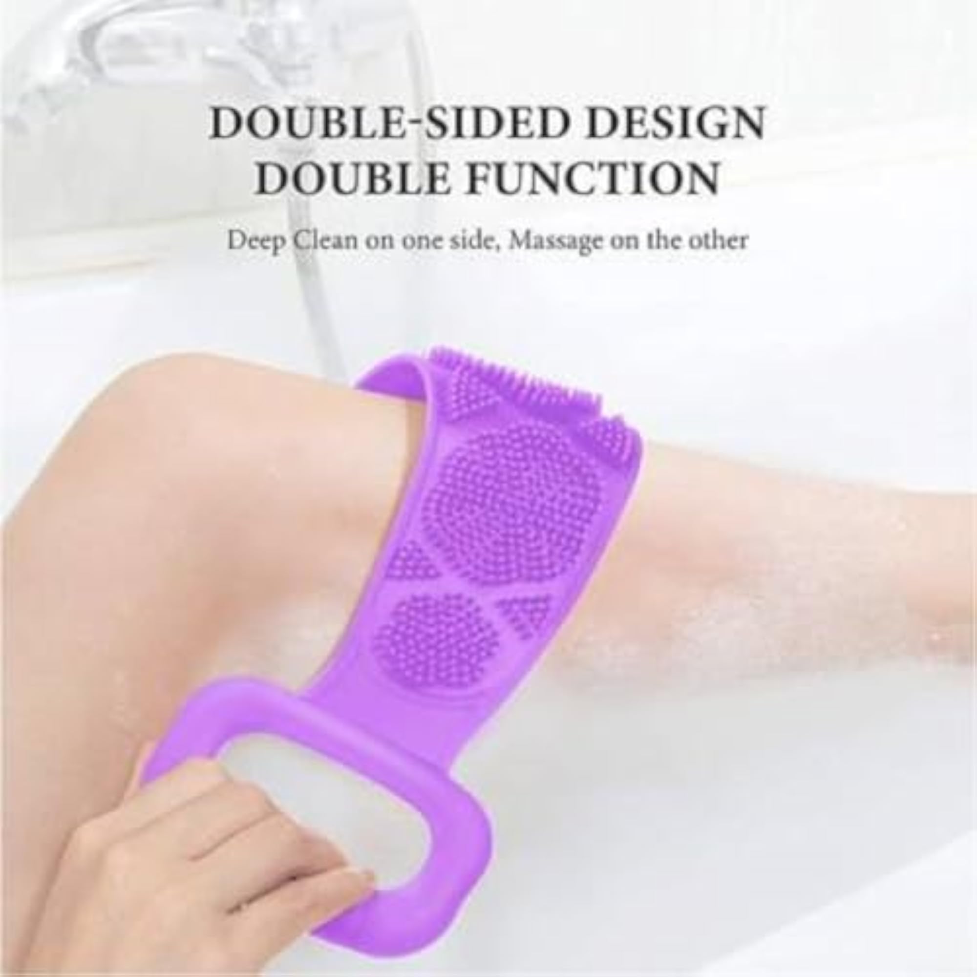 Silicone Loofah Bath Body Brush, Exfoliating Long Body Back Scrubber