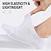 CLOSEMATE Mens No Show Socks Cotton Thin High Elasticity Low Cut Ankle Socks with Non Slip Grips 6 Pairs (6White, Size XL)