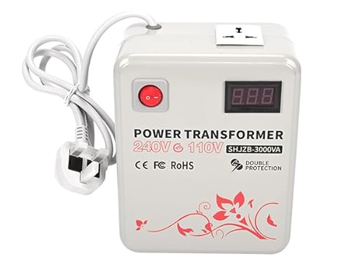 uyoyous 3000W Voltage Transformer, 220V~240V to 100V~120V Step Down Voltage Converter, Us to Uk Transformer with Temperature Control and Circuit Breaker Protection, Using US Appliances in UK