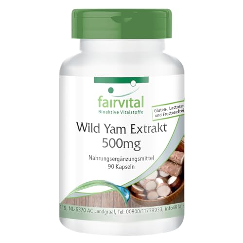 Fairvital | Wild Yam extract capsules 500mg - HOOG GEDOSEERD - VEGAN - 90 capsules - gestandaardiseerd op 20% diosgenine