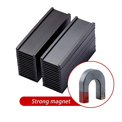 Eeoyu Magnetic Label Holders With Magnets Magnetic Data Card Holders With Clear Plastic Protectors For Metal Shelf, Whiteboard, Set Of 30 (1 X 3 Inch) #TOP2