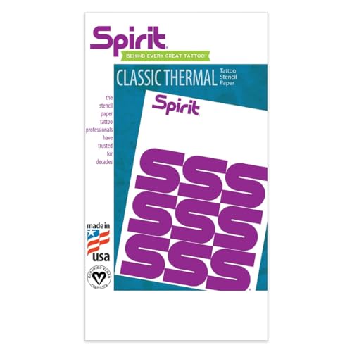 Spirit Classic Thermal Tattoo Stencil Transfer Paper 8.5 X 14 - 100 Sheets Certified Vegan Proudly Made in The USA