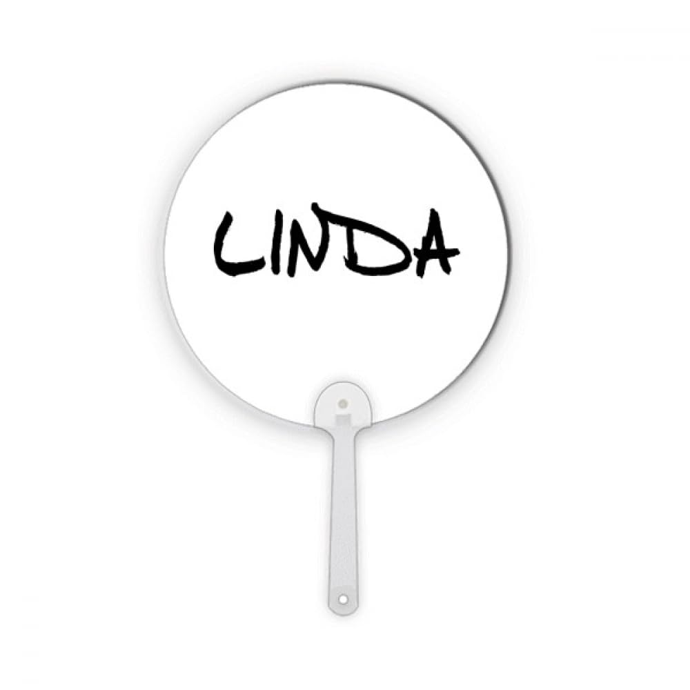Éventail rond en plastique no/no Linda personnalisé prénom cadeau invité mariage