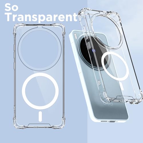 Image of Pikkme Back Cover for Vivo X300 Pro 5G Mag-Safe Shockproof PC + TPU Protective Case Magnetic Support Bumper Case (Transparent Mag-Safe)