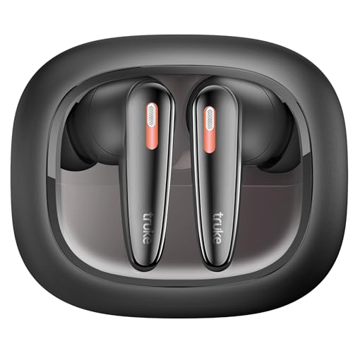 truke New Launch Crystal Bass True Wireless in Ear Earbuds with 13mm Drivers, 70H Playtime Fast Charge, Made in India, HiFi Sound TWS, 40ms Low Latency, 4Mics ENC, BT 5.4 (Matte Black) view 1