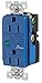 Hubbell HBL5262SA Spike Shield Circuit Guard Specification Grade Surge Suppression Duplex Receptacle with Light and Alarm, 125V AC, 60Hz, 15A, 2 Pole, 3 Wire, Blue