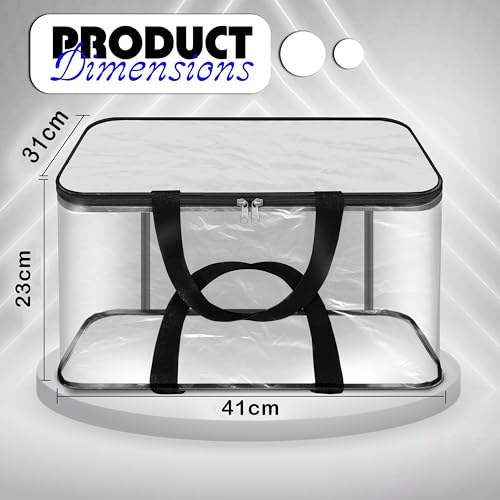 Image of Storite Pack of 2 PVC Transparent Storage Bag for Saree Covers,Clothes, Lehenga, Blankets, Bedsheets, Toys, Docs|Wardrobe Organizer|Clear Storage Box Bag - (Transparent, 41x31x23 cm)
