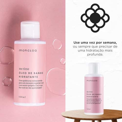 Óleo de Banho Hidratante Me Time Moncloa 100ml - Toque Aveludado e Sensual para Sua Pele, com Rosa M