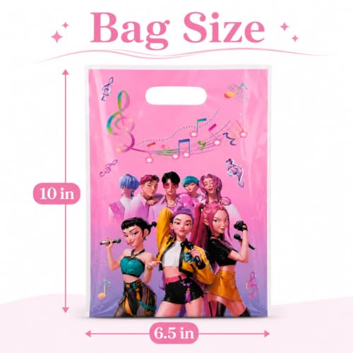 Image of Wanna Party Pink Korean Pop Inspired Goodie Bags, Pack of 10 | Small Party Favour Bags for Return Gifts, Pinata Fillers, Candies, Stickers, Stationery & Birthday Celebration Supplies