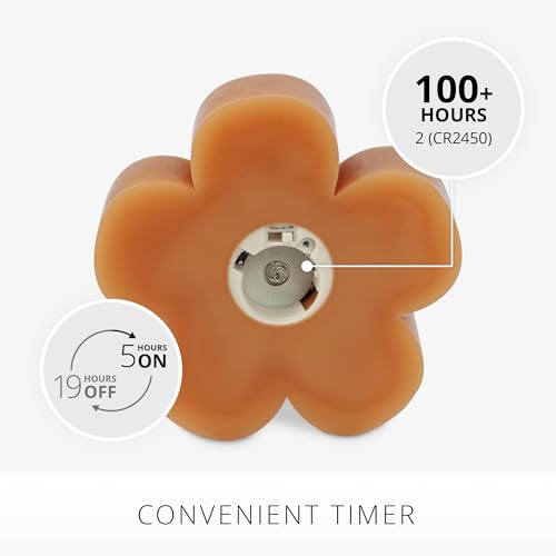 Image of Luminara - Flameless Flickering Moving Flame Nature-Inspired Battery Operated LED Decor - Spring Summer Collection - Sunlit Honey Flower Tealight Candle - 4.7 inch x 2.1 inch