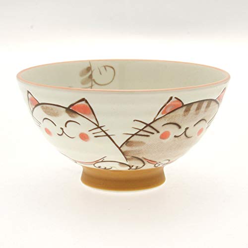 2pc Japanese Three Cats Plus One Ricebowl Set Includes 2 Bowls
