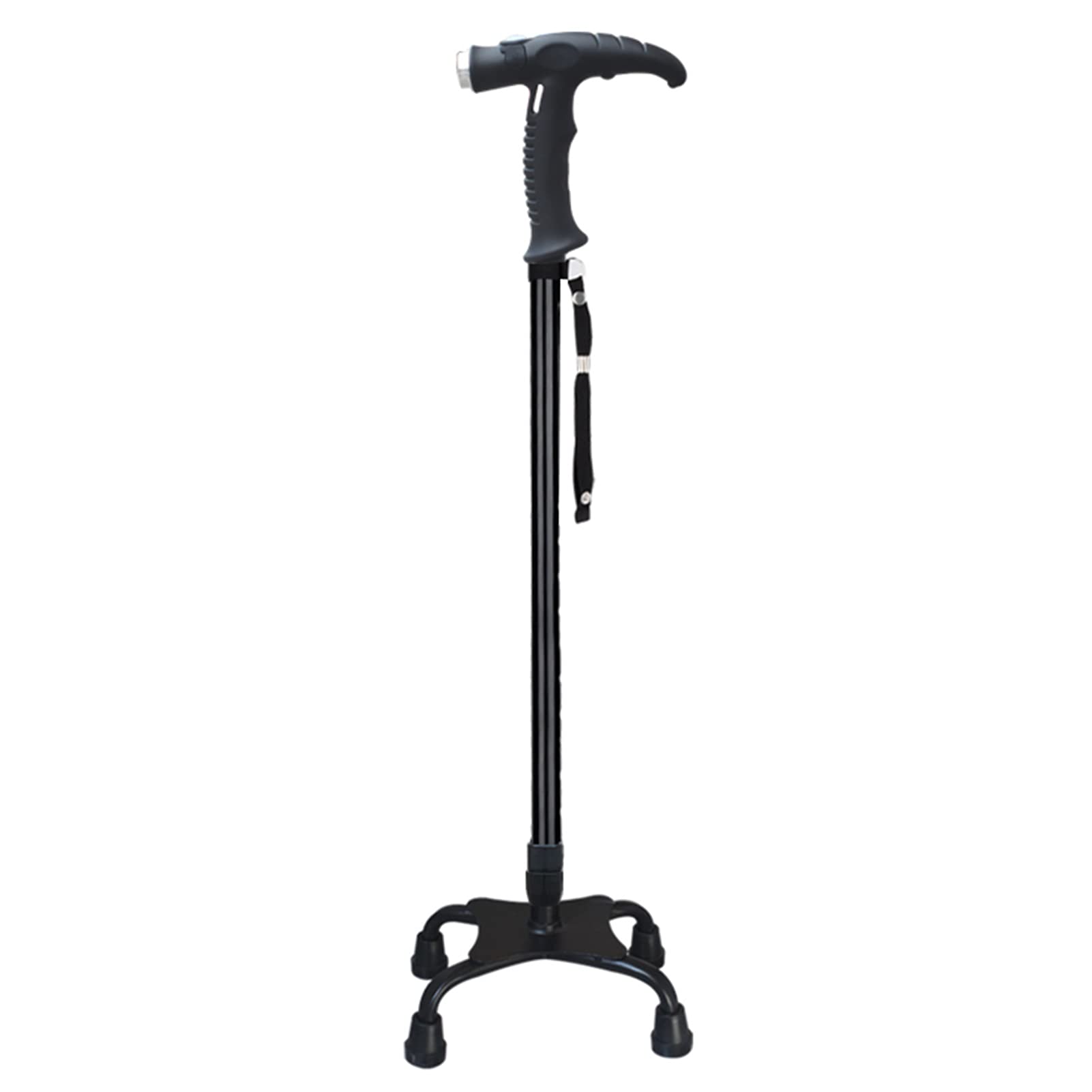 Bastón de altura ajustable, base antideslizante de cuatro patas, ayuda extensible para ancianos