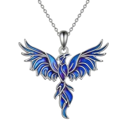 Phoenix Pendant Eco-friendly Alloy Phoenix Pendant Vintage Ice Blue Phoenix Necklace