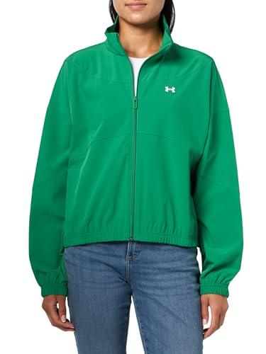 Under Armour Womens Rival Woven Jacket, (305) Team Kelly Green / / White, Large