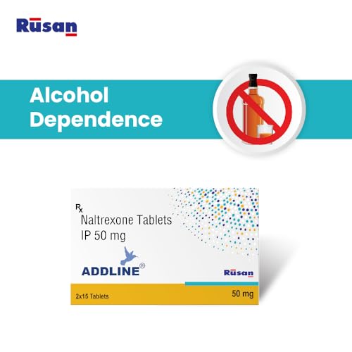 Image of Rusan Addline Naltrexone HCl 50mg | 15 Tablets | Alcohol & Opioid Dependence Treatment | Blocks Receptors