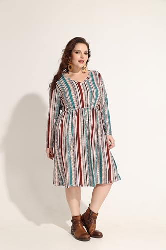 Image of RITERA Plus Size Dresses for Curvy Women Summer Spring Womens Dress V Neck Short Sleeve Casual Dress with Pockets XL-5XL