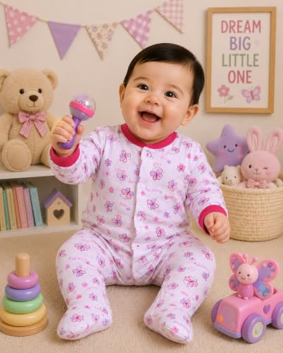 Image of EIO 100% Cotton Rompers Sleepsuits Jumpsuit Night Suits for Infants Newborn Baby Boys & Girls