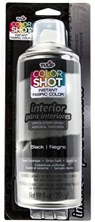 TULIP ColorShot Fabric Spray Paint for Upholstery, Permanent Spray-On Fabric Paint for Furniture, 8 oz, Black