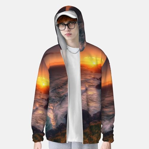 Chaqueta de protección solar para hombre UPF 50+ manga larga miniatura 3