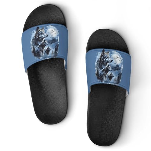Star Wolf House Sandals Non-Slip Bathroom Slippers Beach Summer Shoes for Men Women