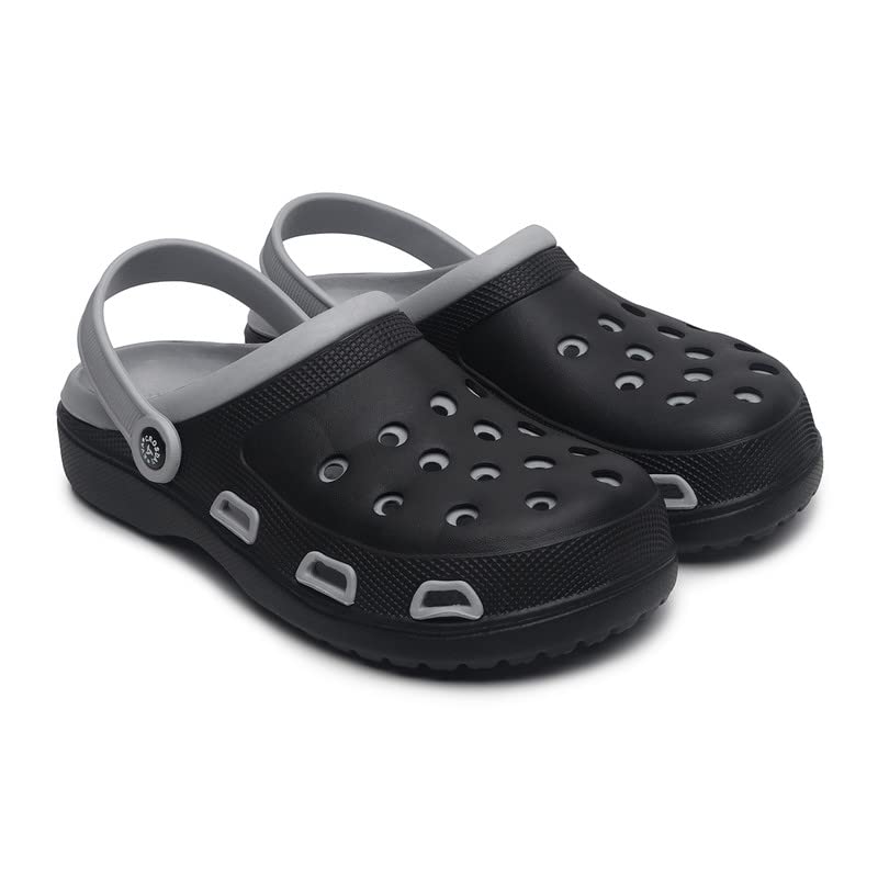 Image of AARJU Chappal for Men | Casual Slippers,Slides,Water Proof, for Men Stylish | Perfect FILP-Flops for Walking Slippers (Grey and Black,10)