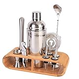 Photo Gallery jixin set cocktail shaker da 12 pezzi con supporto stabile in bambù - kit barman casalingo perfetto per bevande miste, kit barman Photo Gallery jixin set cocktail shaker da 12 pezzi con supporto stabile in bambù - kit barman casalingo perfetto per bevande miste, kit barman