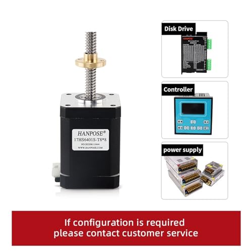 Moteur pas à pas 17HS6401S-T8 avec axe vis à plomb usiné de 100mm - 3